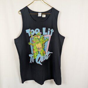 Teenage Mutant Ninja Turtles Too Lit to Quit Tank Top Summer Party Boat Sz 2XL